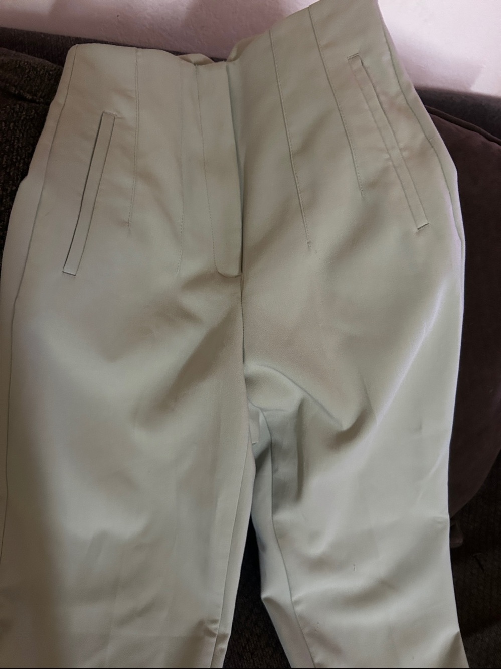 Zara High-Waisted Pants Mint Green